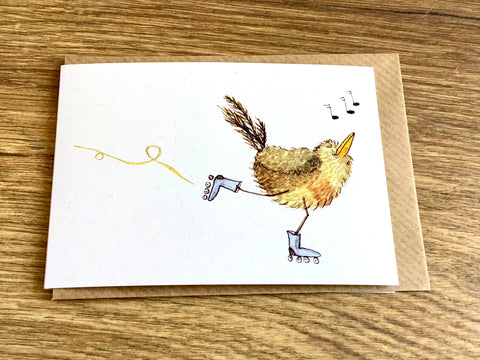 Mini-Klappkarte Rollschuhhuhn (erichsen)
