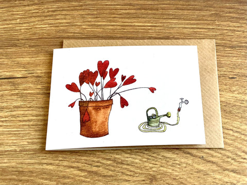 Mini-Klappkarte Herzblumentopf (erichsen)