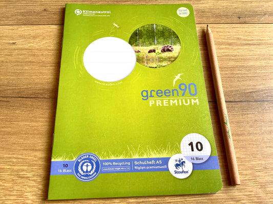 Schulheft A5 Lin.10 kariert mit Rand Premio 90g