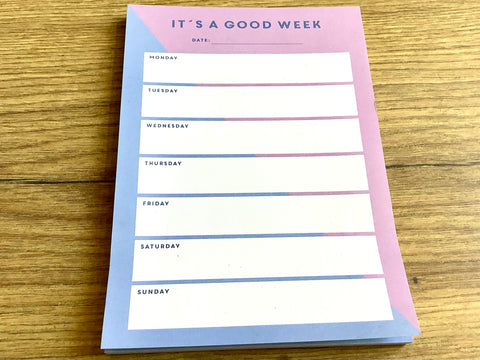 Notizblock A6 "It´s a good Week" Wochenplaner (Bow&H.)