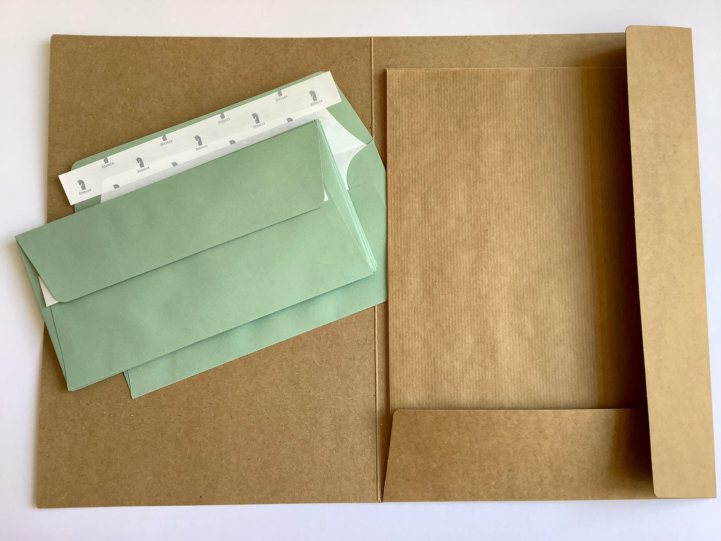 Briefpapier-Set 10xA4 10DL braun / eukalyptus