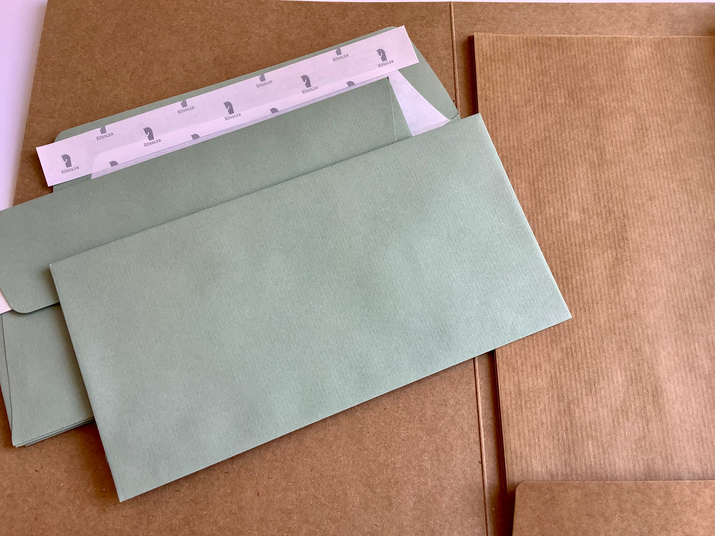 Briefpapier-Set 10xA4 10DL braun / eukalyptus
