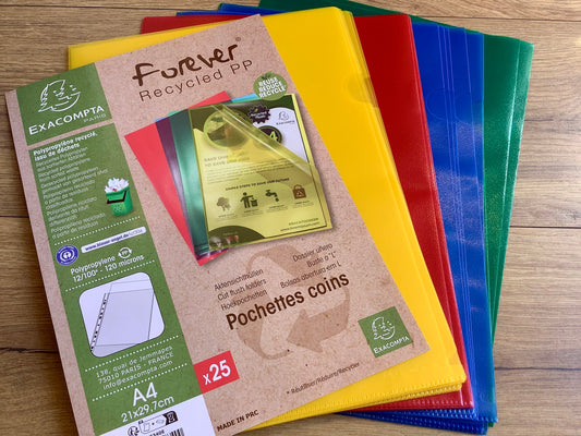 Sichthüllen 25x recycelt Farbmix