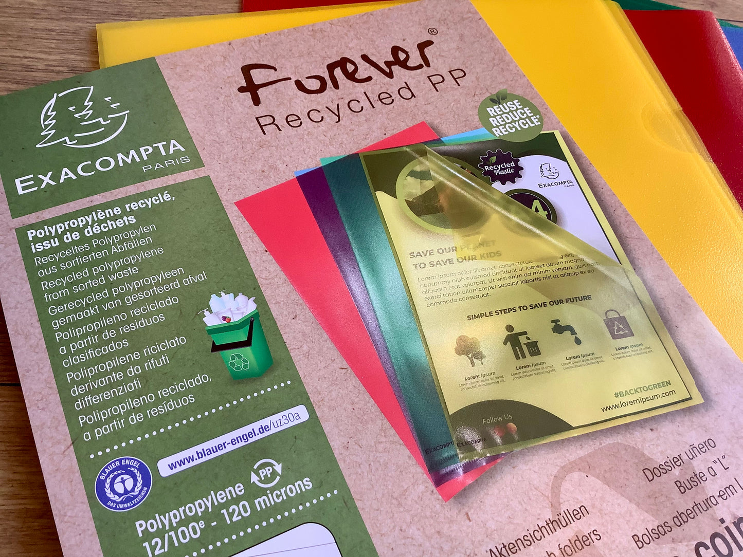 Sichthüllen 25x recycelt Farbmix