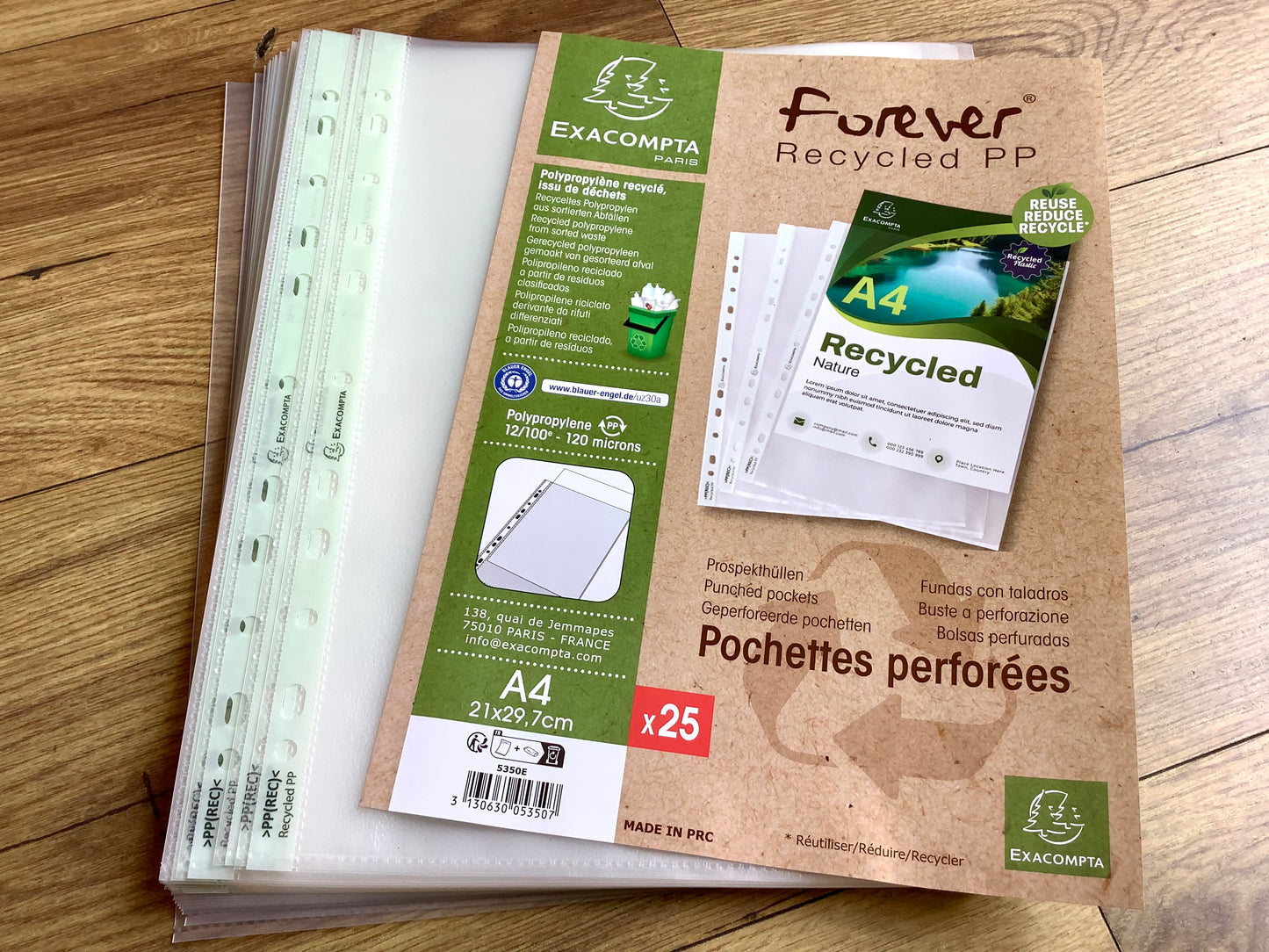 Prospekthüllen 50 St. genarbt recycelt (Exa)