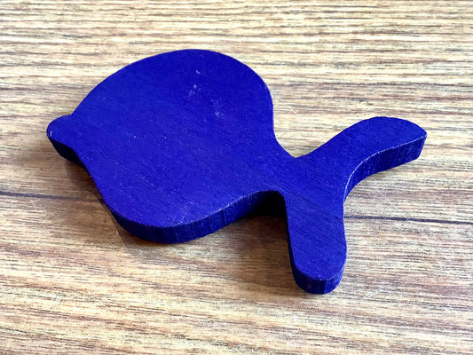 Magnet Fisch Holz dunkelblau 7cm