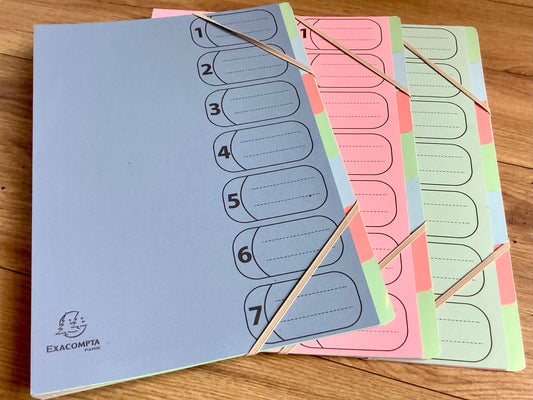 Fächermappe 7tlg. pastell RC