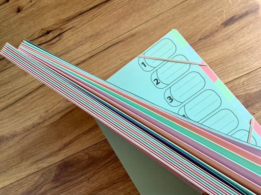 Fächermappe 7tlg. pastell RC