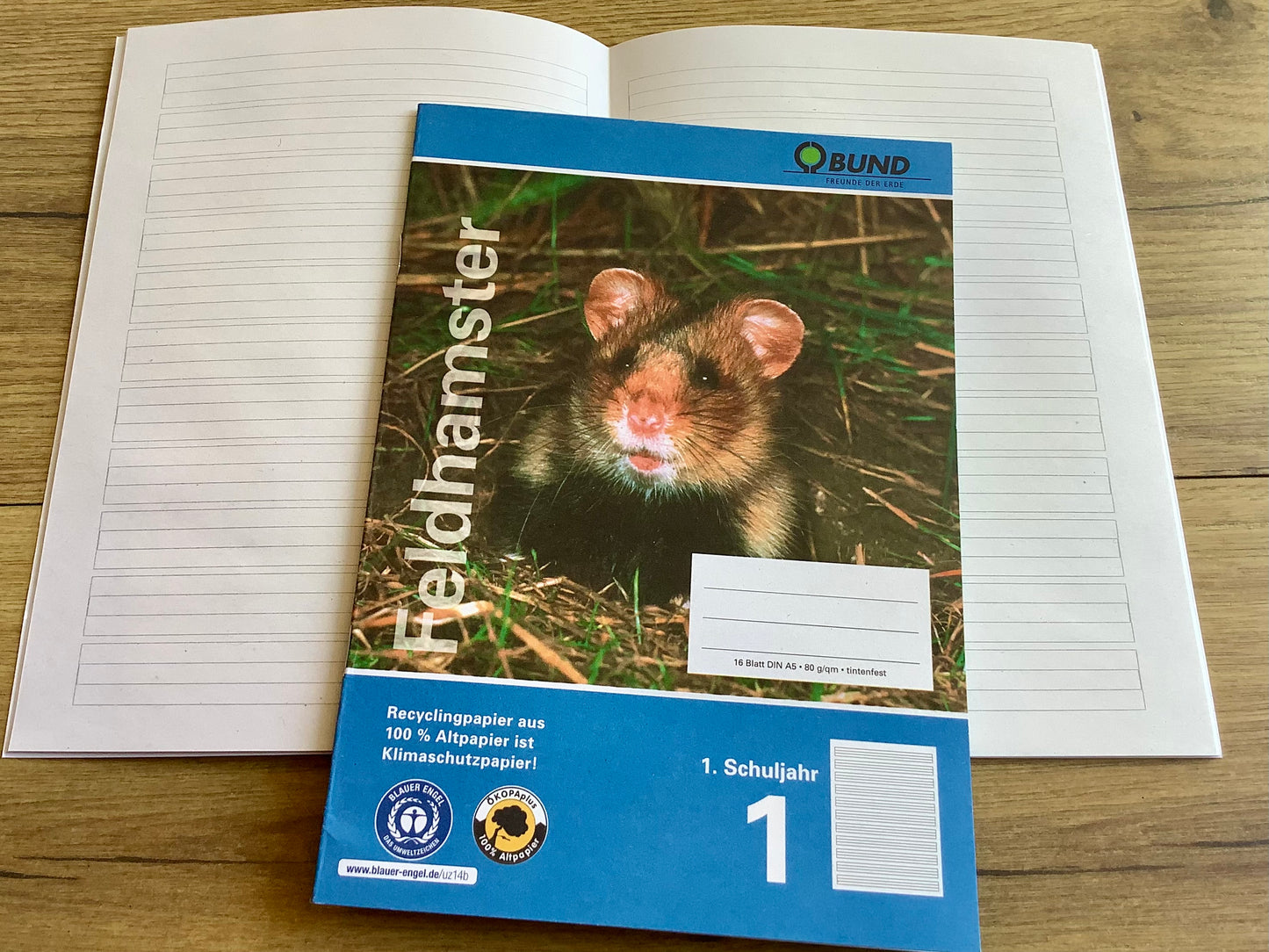 Schulheft A5 Lin.1. Klasse Hamster BUND