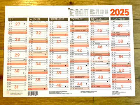 Tafelkalender A3 quer Brunnen 2025 6M/S
