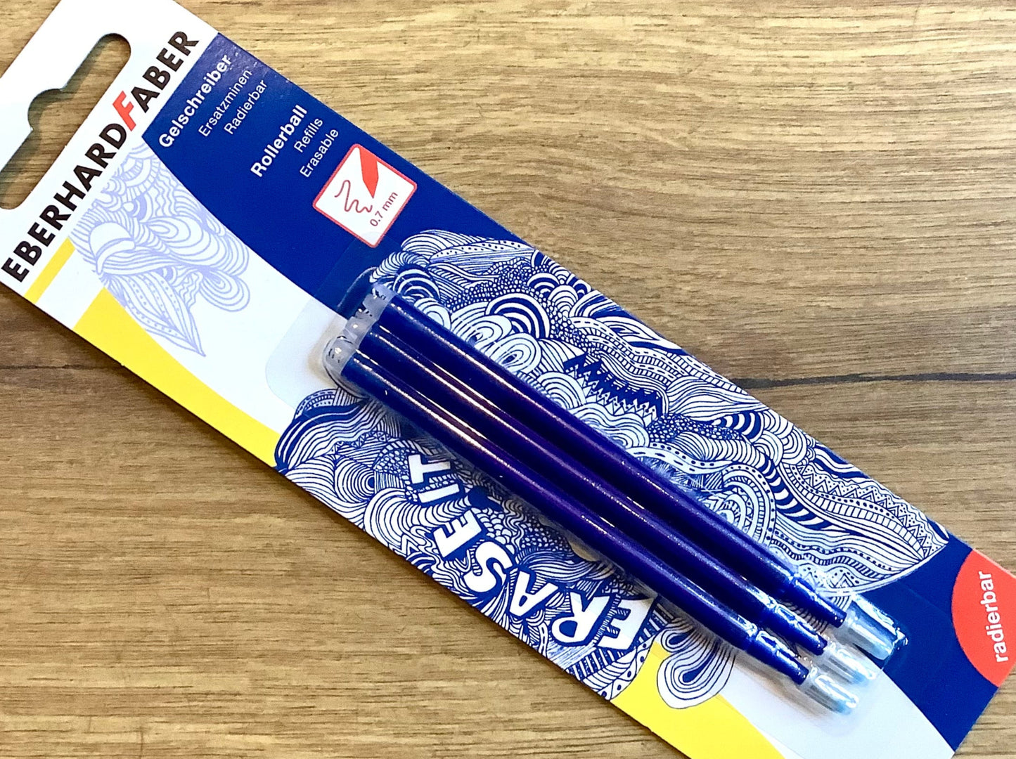 3 Nachfüllminen blau für radierbare Tintenroller