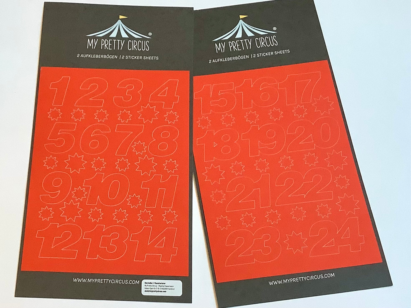 Zahlensticker Aufkleber 1-24 Advent (My Pretty Circus)
