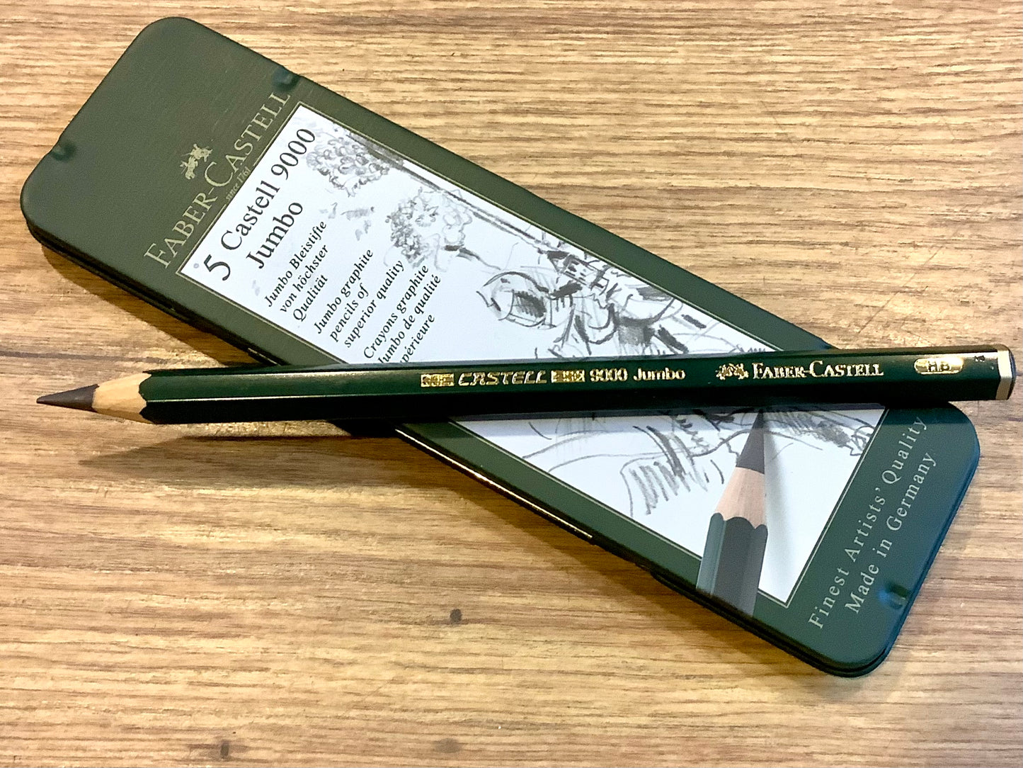 Bleistift-Set 5 Grafitstifte 9000 jumbo Faber-Castell HB-8B