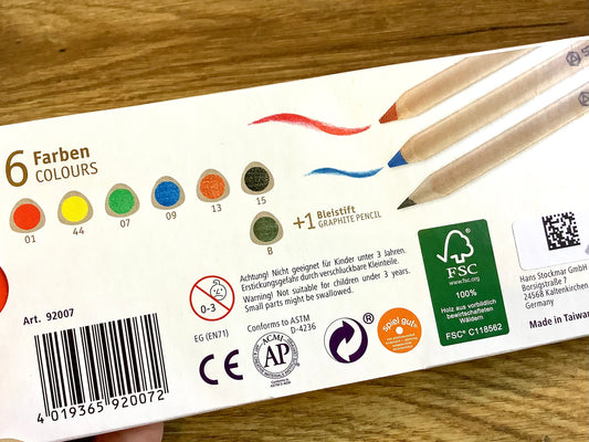 Buntstifte 6 Farben 3eckig FSC Stockmar