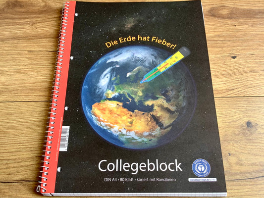 Collegeblock A4 kariert 80Bl Klimaschutz Recycling