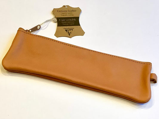 Stiftetasche Leder Clairefontaine natur vegetabil