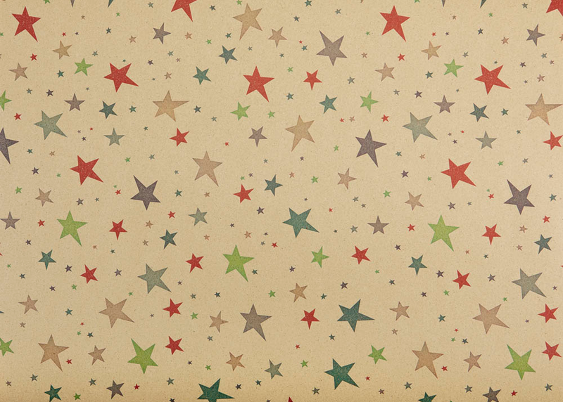 Geschenkpapier Graspapier Sterne 20m 50cm Rolle