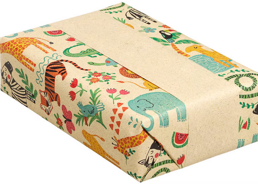 Geschenkpapier Graspapier Tiere 50cm 20m Rolle