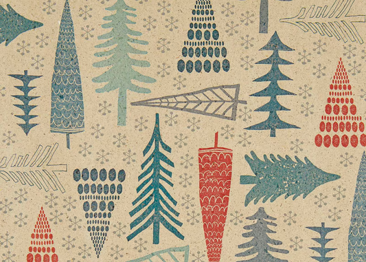 Geschenkpapier Graspapier Weihnachtsbäume 20m 50cm Rolle