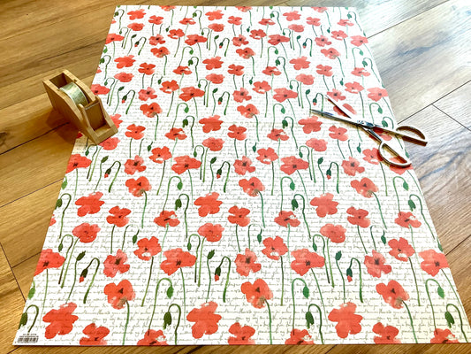 Geschenkpapier Mohn 50x70 Recycling
