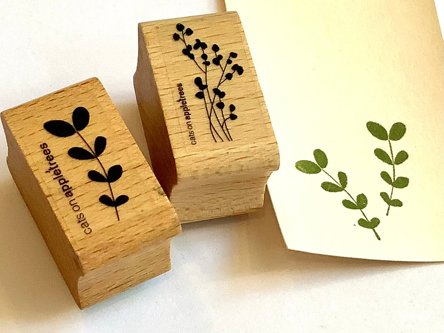 Holzstempel Pflanzen (Cats on appletrees)°
