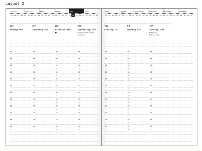 Kalender M (A5) Roterfaden 2026