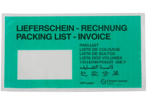 Lieferscheintaschen aus Papier grün