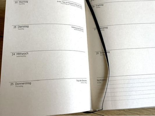 Wochenkalender A5 Kornblumen Graspapier vegan 2027