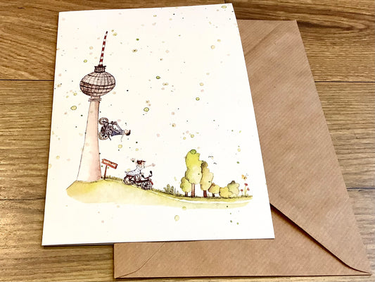 Maxi-Karte im A5-Format mit dem Berliner Fernsehturm