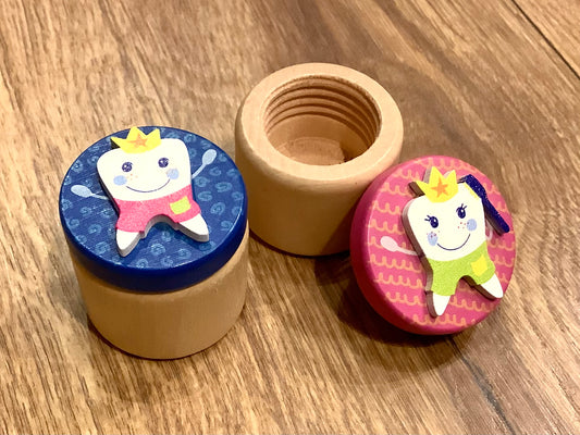 Holz-Milchzahndose Zahnfee 4cm