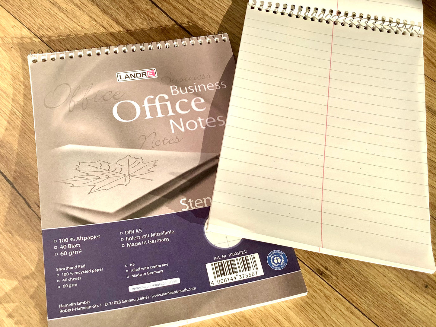 A5-Block Spiralnotizblock Stenoblock liniert