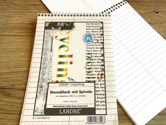 A5-Block Spiralnotizblock Stenoblock liniert