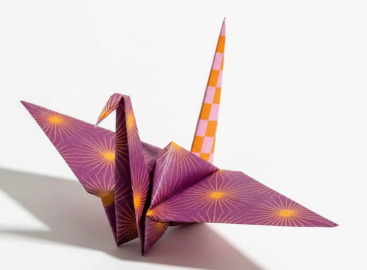 Faltpapier Origami lila-orange 25 Blatt 15x15 MPC