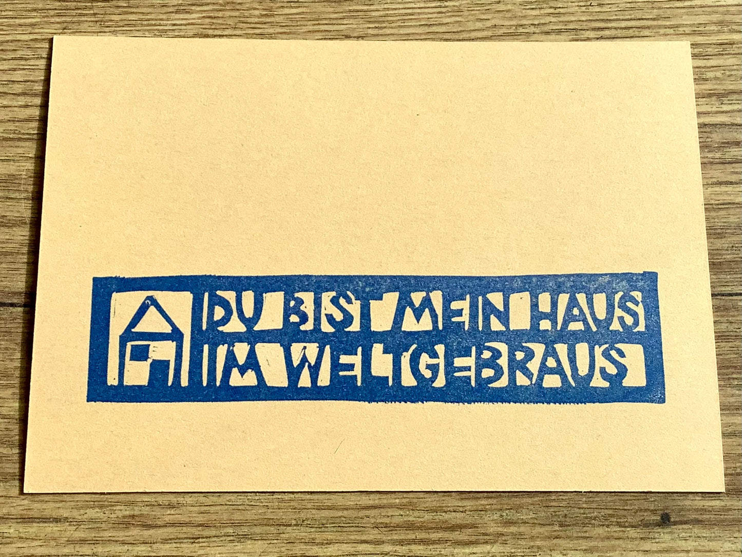 Postkarte "Du ibst mein Haus Im Weltgebraus" von Flitzpost - Polly Paper - Umweltfreundliche Schreibwaren