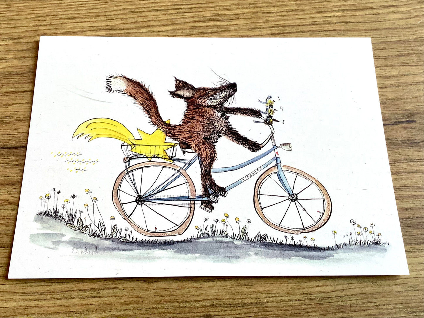 Postkarte Sternschnuppenrad Fuchs (Inka Erichsen)
