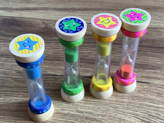 Sanduhr zum Zähneputzen Zahnfee 9,5cm Holz