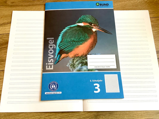 Schulheft A4 Lin.3. Klasse Eisvogel