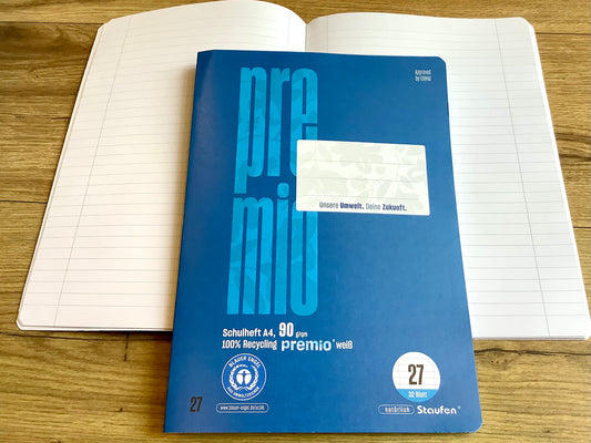 Schulheft A4 Lin.27 Doppelheft 32Bl. 90g liniert