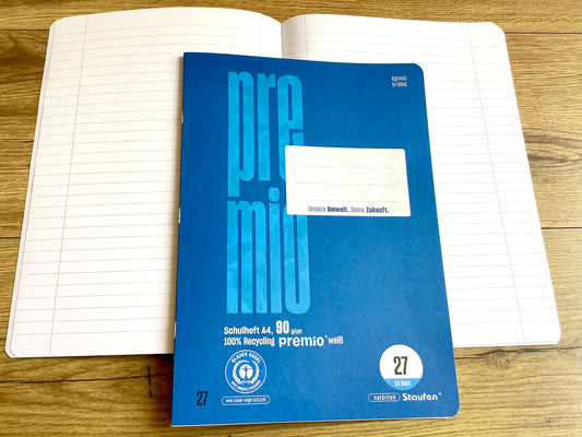 Schulheft A4 Lin.27 liniert 90g premio Staufen