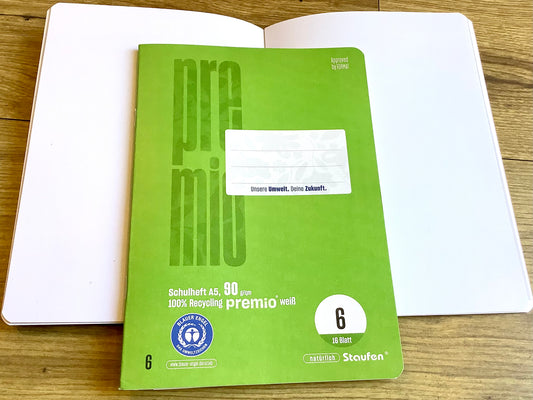 Schulheft A5 Lin.6 blanko Premio 90g