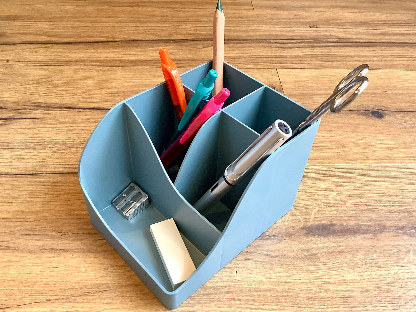 Stifteköcher Recyclingplastik Pen-wave graublau