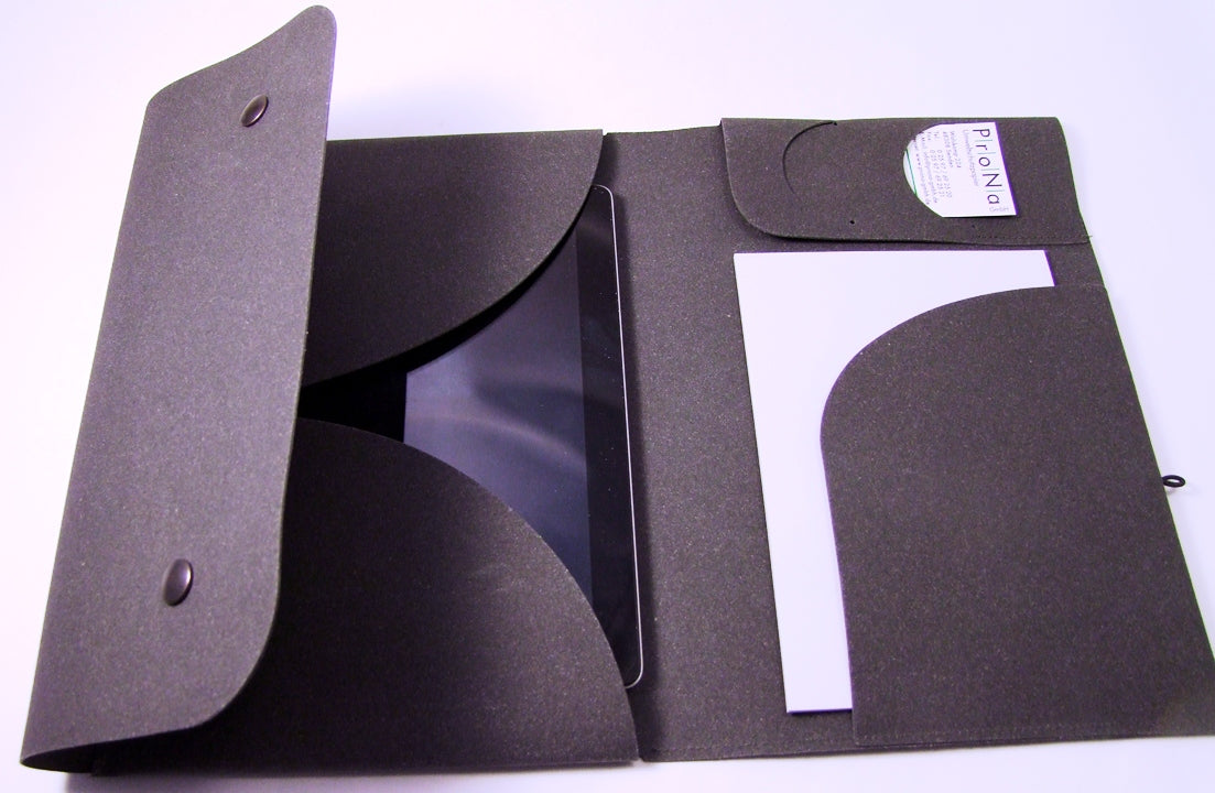 Tablet holder Recyclingleder anthrazit 23x30cm