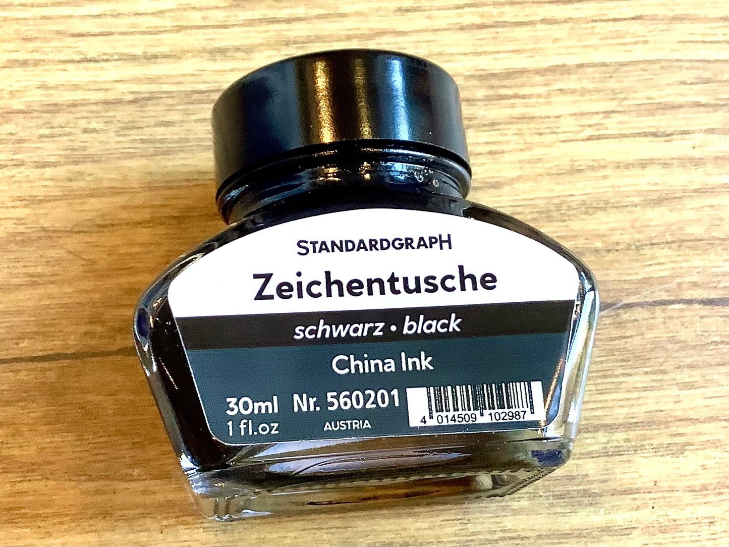 Zeichentusche schwarz 30ml im Glasflasche