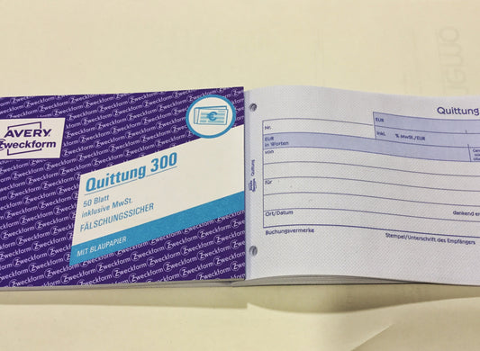 Quittung A6 AveryZw. 300 brutto