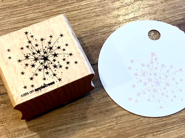 Holzstempel Wunderkerze Sternchen-Feuerwerk (Cats)