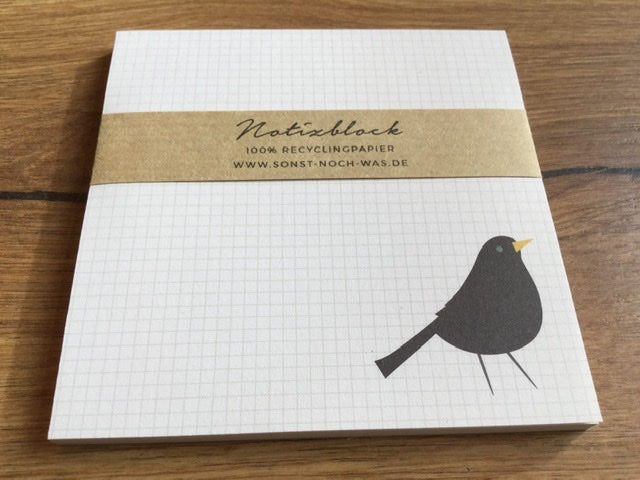 Notizblock Amsel 10x10cm (snw)