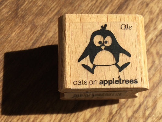 Stempel Pinguin Ole springt (Cats on appletrees)