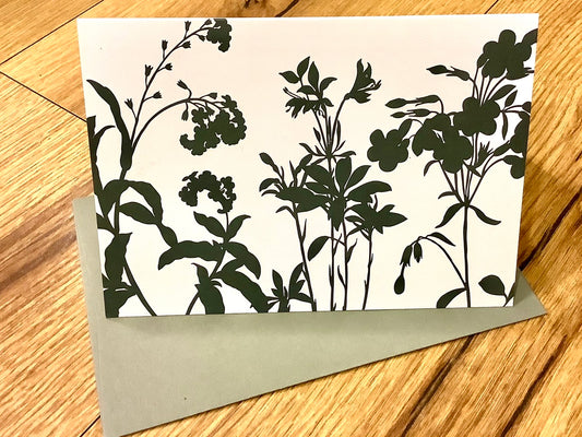 Briefkarte Wiesenkräuter grau B6 (Kettcards)