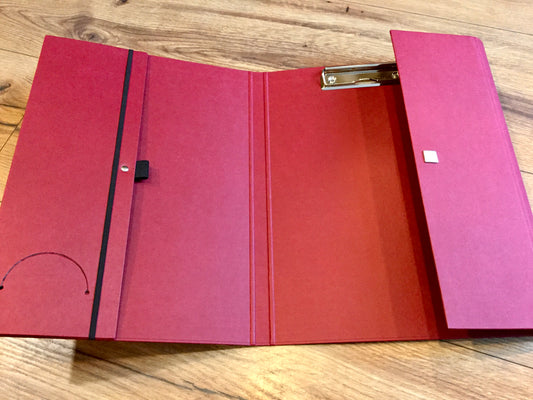 Tagungsmappe bordeaux Blockklemme Druckknopf