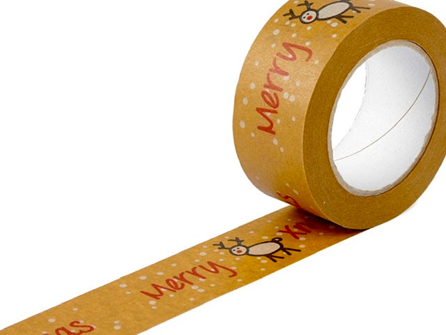 Papierklebeband X-Mas braun 50m